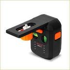 Dust collector body fitted with the L-bracket mount adapter for attaching external laser level devices.